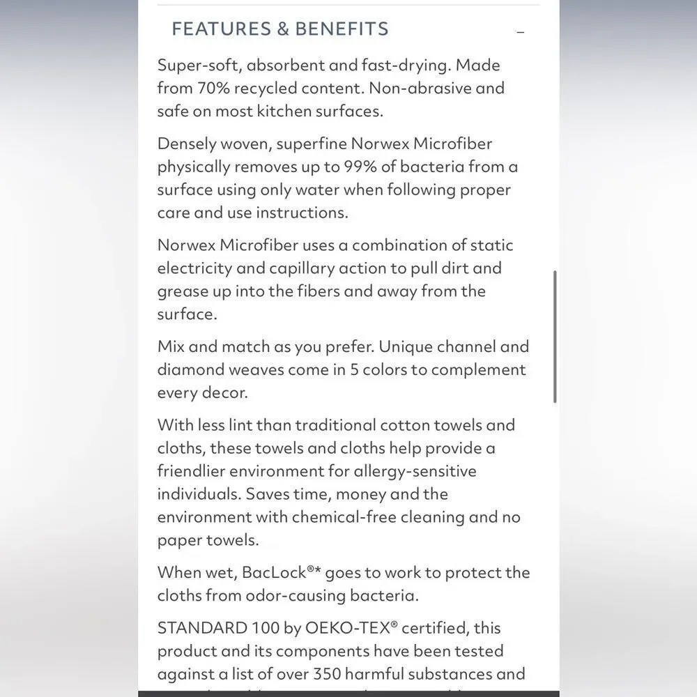 Norwex Kitchen Towel and Kitchen Cloth Set of 2 Amethyst NWT - Picture 10 of 10